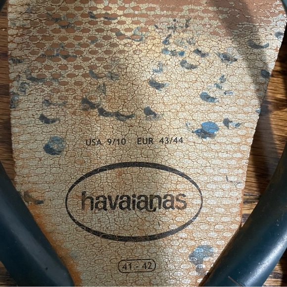 Havaianas Mens Flip Flops 2 Pair Blue Brown Size 9/10 - Picture 4 of 8